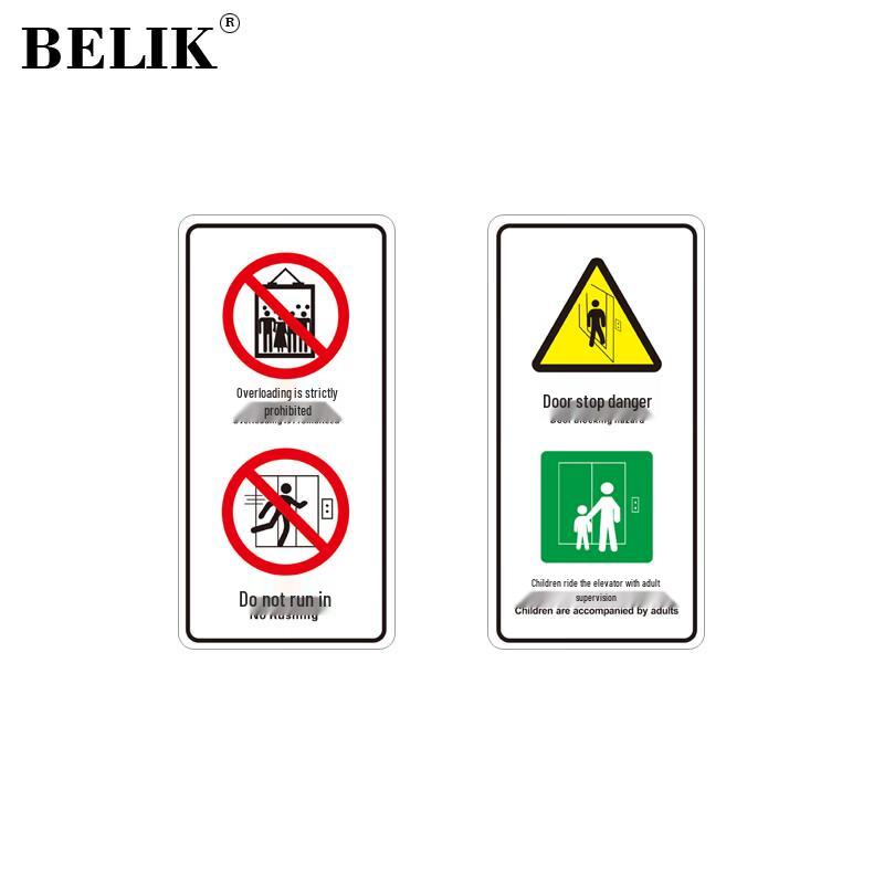 BELIK Elevator Safety Warning Stickers 10*20CM