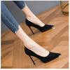 High Heels Women 2025 New Internet Celebrity Suede Fashion Versatile Spring Women's Shoes Korean Version Banquet Thin Heel Pointed Shoes