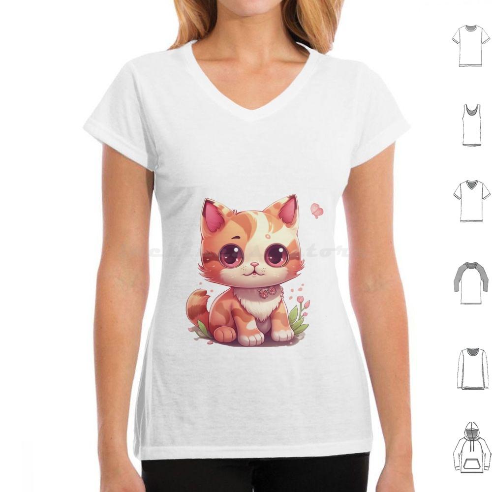 Kawaii Charming Kitty T Shirt Men Women Kids 6xl Cute Cat Illustration Cartoony Cat Design Meowing Cat Art Playful Cat