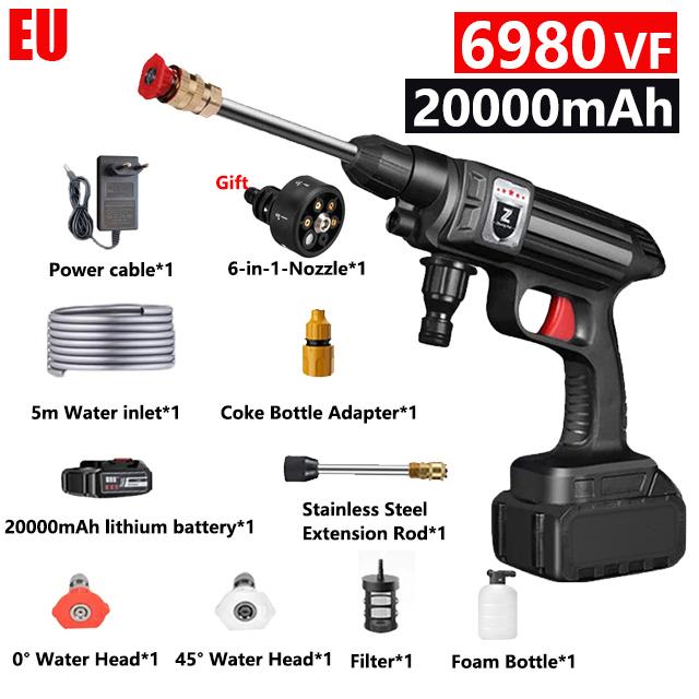 30Bar Wireless High Pressure Car Wash Gun Washer Supplies Foam Generator Water Gun Spray Cleaner Car Wash for Auto Home Cleaning