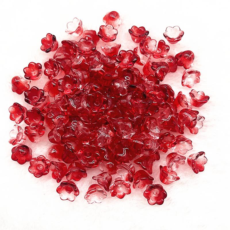 20pcs 7X12mm Colorful Bellflower Lampwork Beads Caps Glass Spacer Beads For Jewelry Making DIY Bracelets Hairpin Accessories