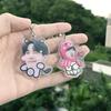 7ks BTS Vtipný Kreslený Akrylový Klíčenka, Tvář Člena Bangtan Boys s Roztomilým Oblečením Klíčenka, Kpop Idol Přívěsek na Tašku pro Fanoušky ARMY