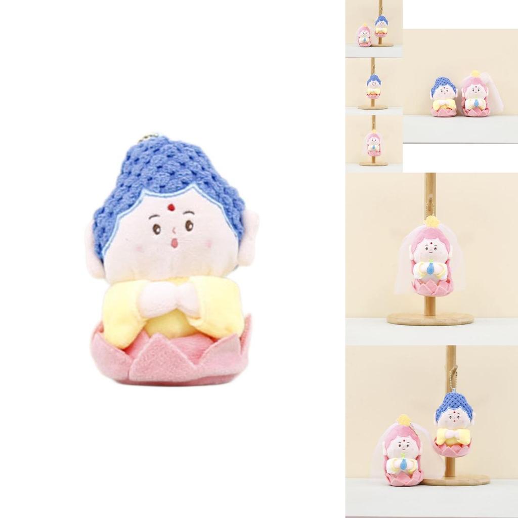 Adorable Plush Guanyin Bodhisattva Doll Soft Pp Cotton Figure Keychain For Bags