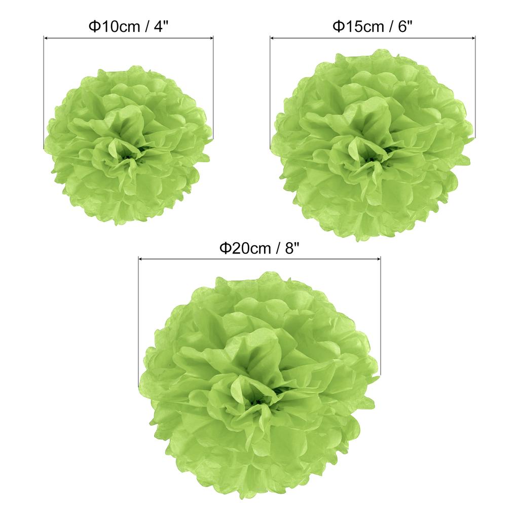 4"/6"/8" Tissue Pom Poms Flowers, 12 Pack Paper Flower Ball for Wedding Bridal Shower Birthday Bachelorette Party