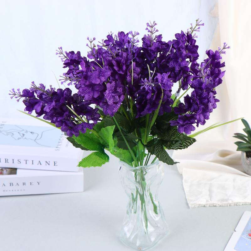 Artificial Hyacinth Lavender Bouquet Fake Flowers For Home El Garden Wedding Decoration Plastic Floral Arrangement