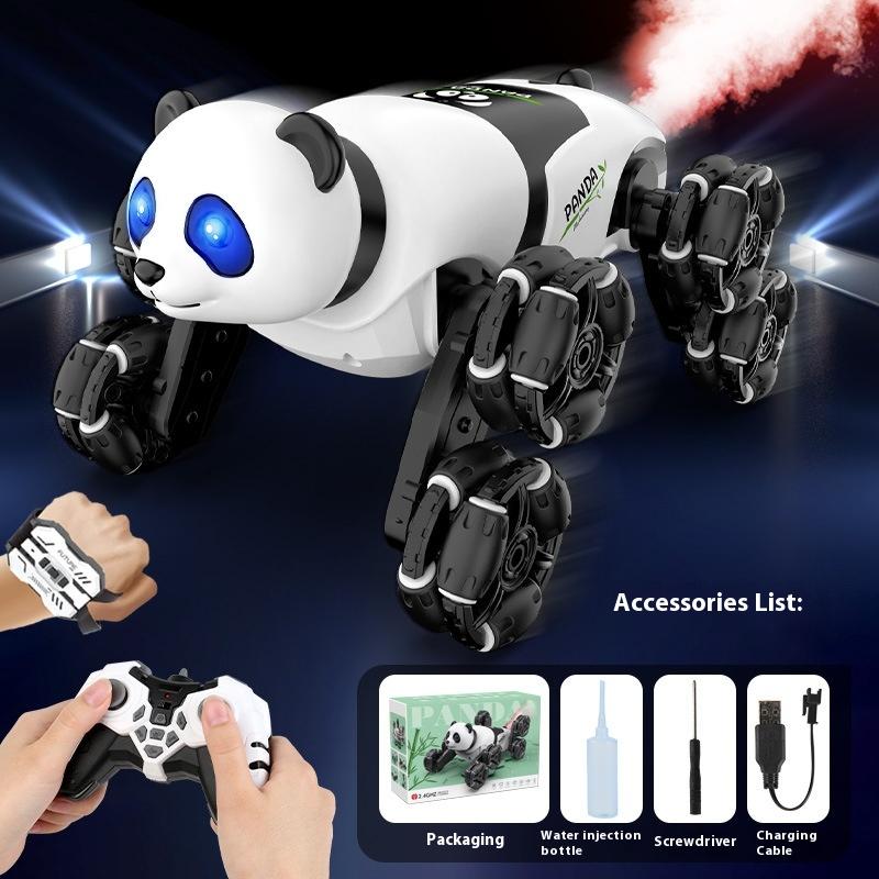Remote Control Gesture-sensing Eight-wheel Drive Mechanical Stunt Panda Car 2.4GHZ Swing Arm Climbing Drifting Toy