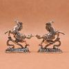 Brass Horse Step On Coins Lucky Statue Feng Shui Desk Ornament Zodiac Animal Figurines Miniatures Pure Copper Crafts Collections