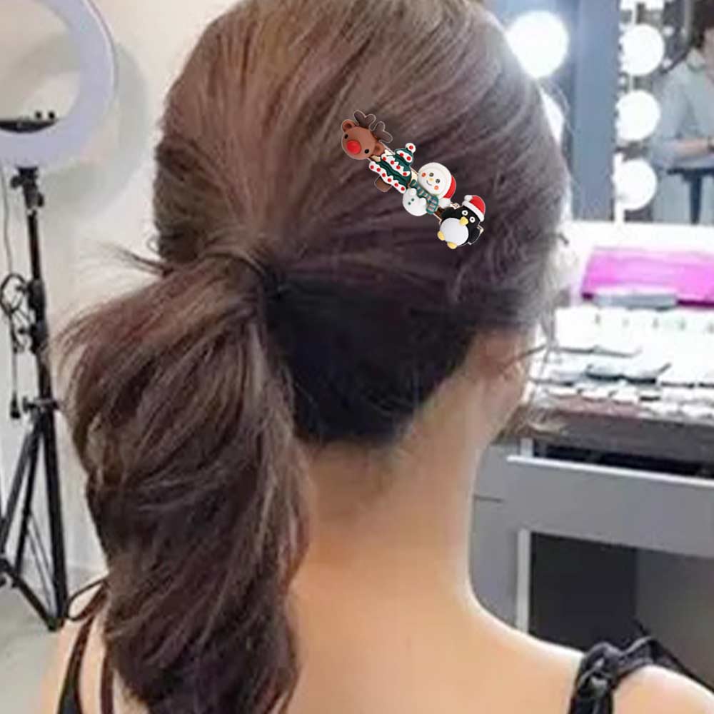 Children Cute Kids Gifts Christmas Hair Clip Elk Headwear Santa Claus Hairpin Hair Accessories