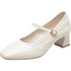 Retro Mary Jane Block Heel Pumps