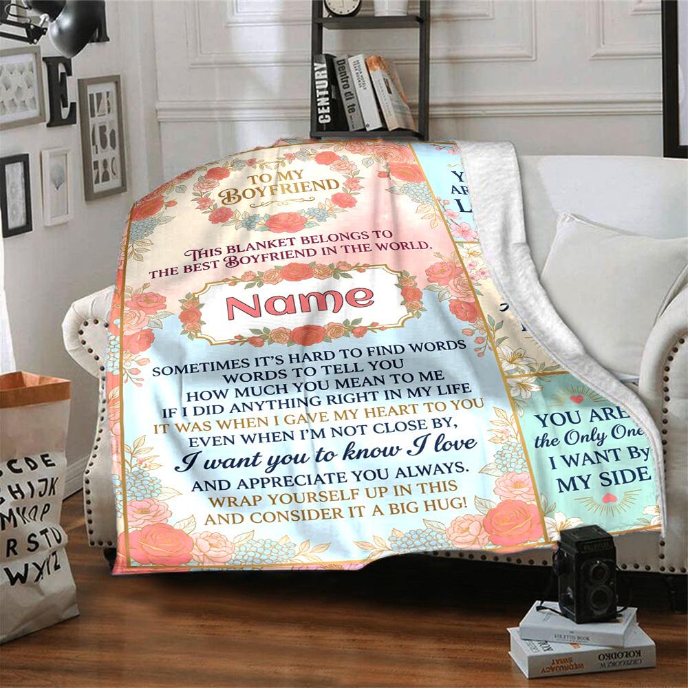 Boyfriend'S Special Blanket Customize Your Name Blanket Soft And Comfortable It'S The Perfect Gift For Family Friends Or Loved Ones Suitable For All