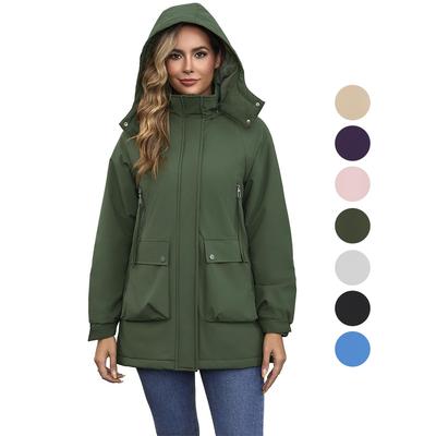 Giacche Outdoor da Donna Felpa con Cappuccio Antivento Idrorepellente Fodera in Pile Imbottito Cappotti Caldi Autunno Inverno Capispalla Escursionismo Giacca a Vento