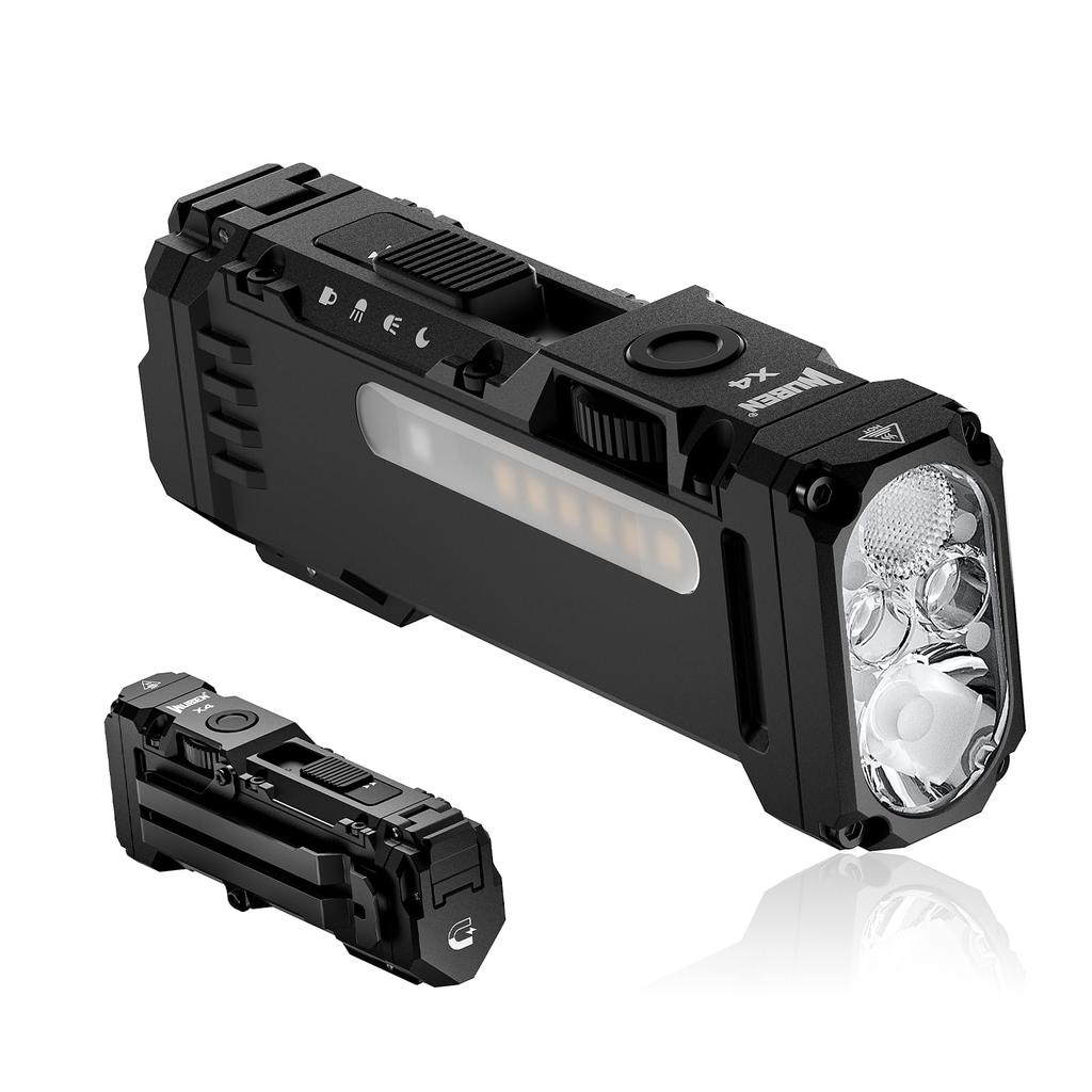 WUBEN X4 Flashlight: Powerful 1500 Lumen Flashlight, Compact Palm-Sized LED Flashlight with RGB Light, IP65 Waterproof, EDC, Portable Magnetic Tactica