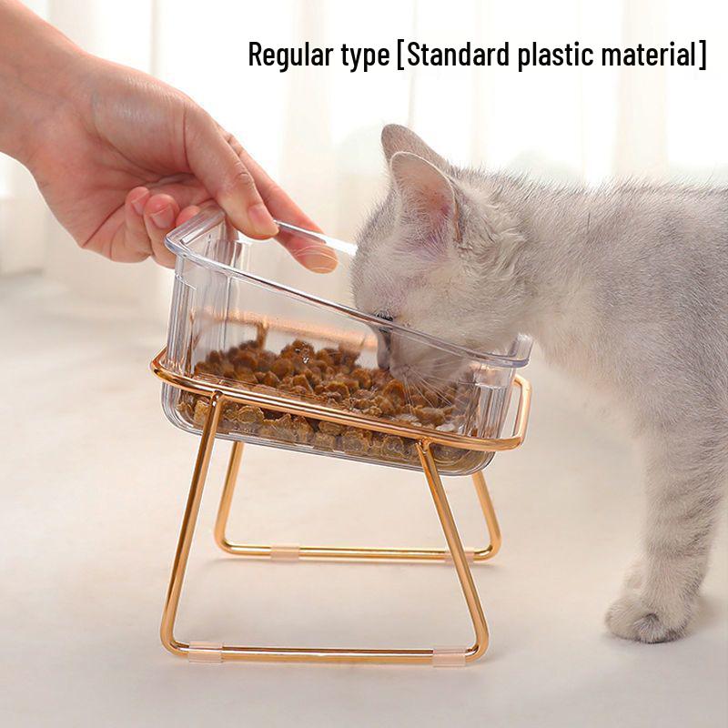 Elevated Double Pet Bowl: Protects Neck & Spine, Prevents Spills - Ideal for Cats & Dogs