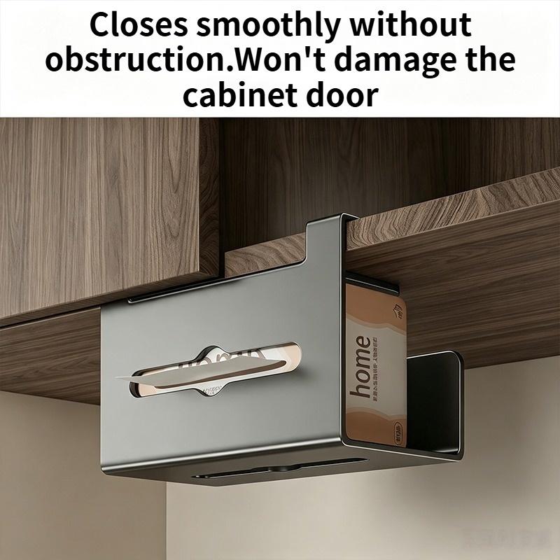 Over Cabinet Door Hanging Tissue Box Kitchen Paper Napkin Dispenser Space Saving No‑Drill Design Household Storage Organizer For