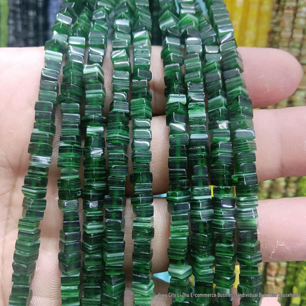 3x4mm Nepal Lampwork Quadratische Perlen für DIY Schmuckherstellung