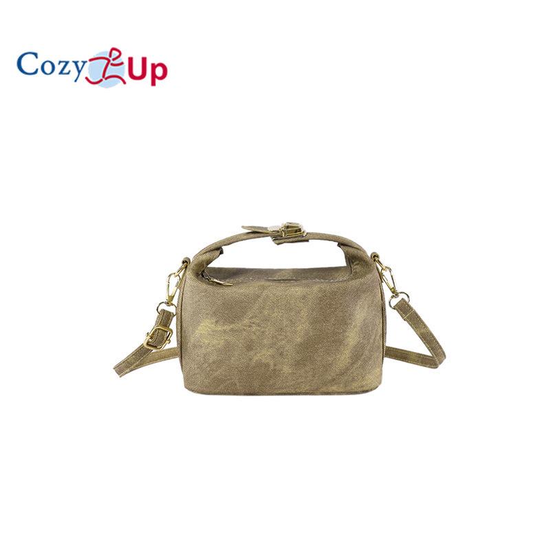 

Уютная ручная сумка-ведро для женщин, мини-сумка через плечо на одно плечо 17x9.5x8.5cm бежевый