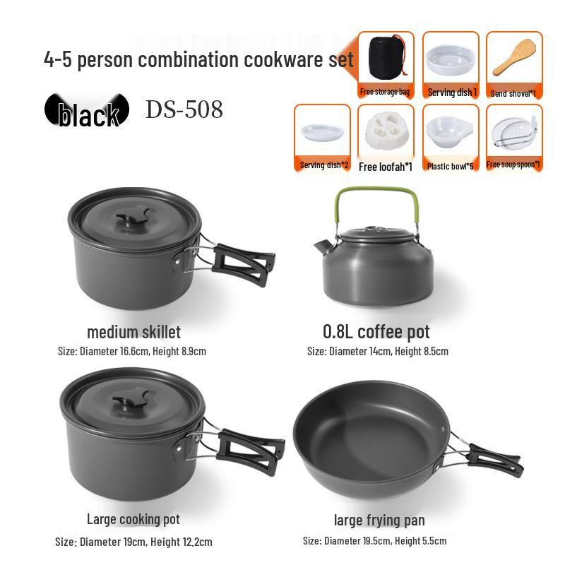 

Портативный набор походной посуды для 4-5 человек - Многофункциональный набор для пикника на открытом воздухе