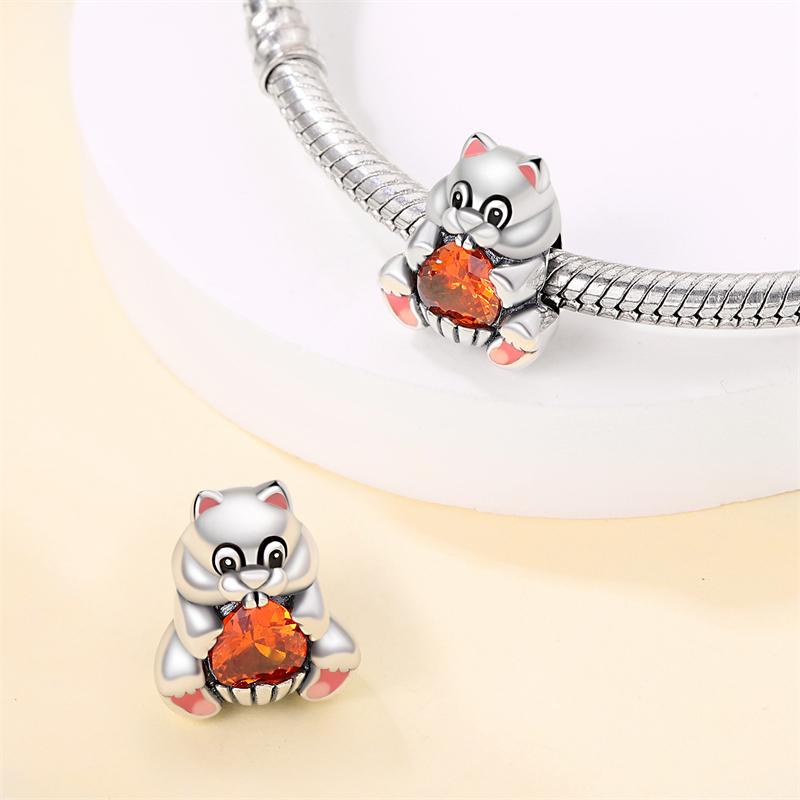 Charms Copper Cute Cartoon Animal Series Beaded For 3Mm Original Bracelet Necklace Women Luxury Exquisite Diy Jewelry Gift
