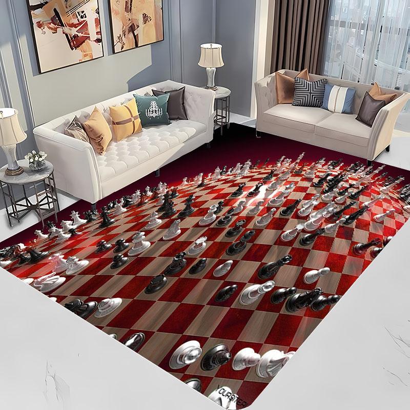 

Международные шахматы Шахматная доска Большие ковры для дома Гостиная Детская спальня Диван Коврик для двери Кухонные коврики Нескользящий Декор 40x60cm (16x24in)