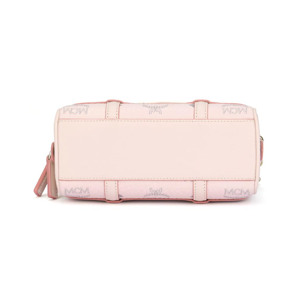 MCM Artificial Leather With Cow Leather Boston Bag, Shoulder Bag, Crossbody Bag, Handbag Mini Women's Pink MWBBAER01QH001