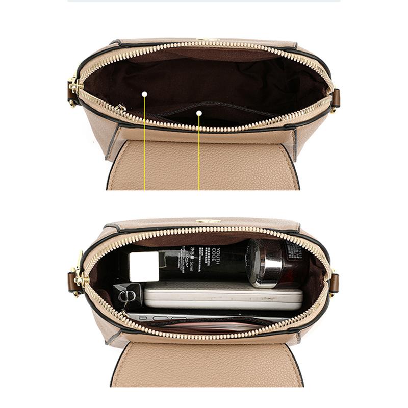 Luksuriøs PU-skinn skulderveske for kvinner ensfarget klaff crossbody-veske motemerker messenger-veske shoppingpung MIT