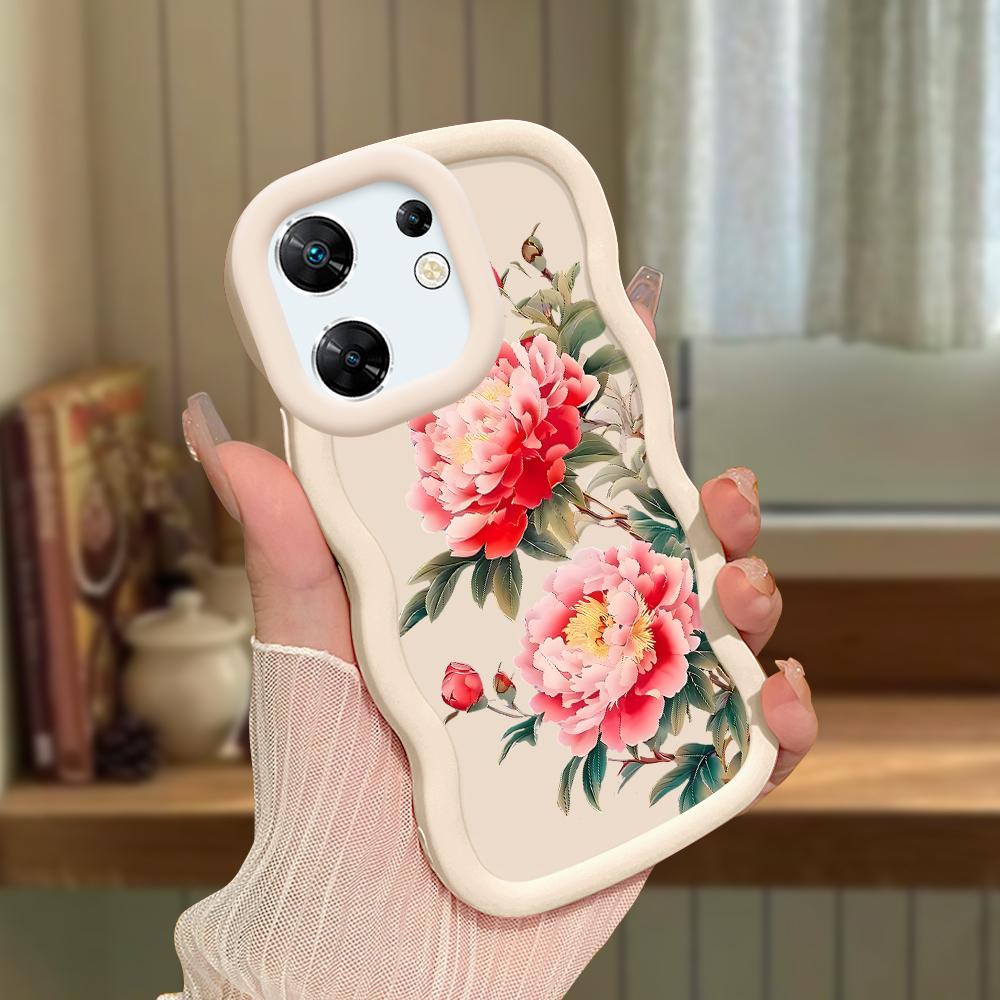 Big Wave Edge Soft Silicone Material Macaron Phone Case Shockproof Protective Rubber Casing for OPPO Reno Realme Infinix Tecno