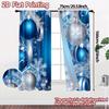 2pcs,Curtains Blue Silver Christmas Ornaments (2) Creative Chic Curtains Polyester Curtains Festive Decorative for Bedroom and