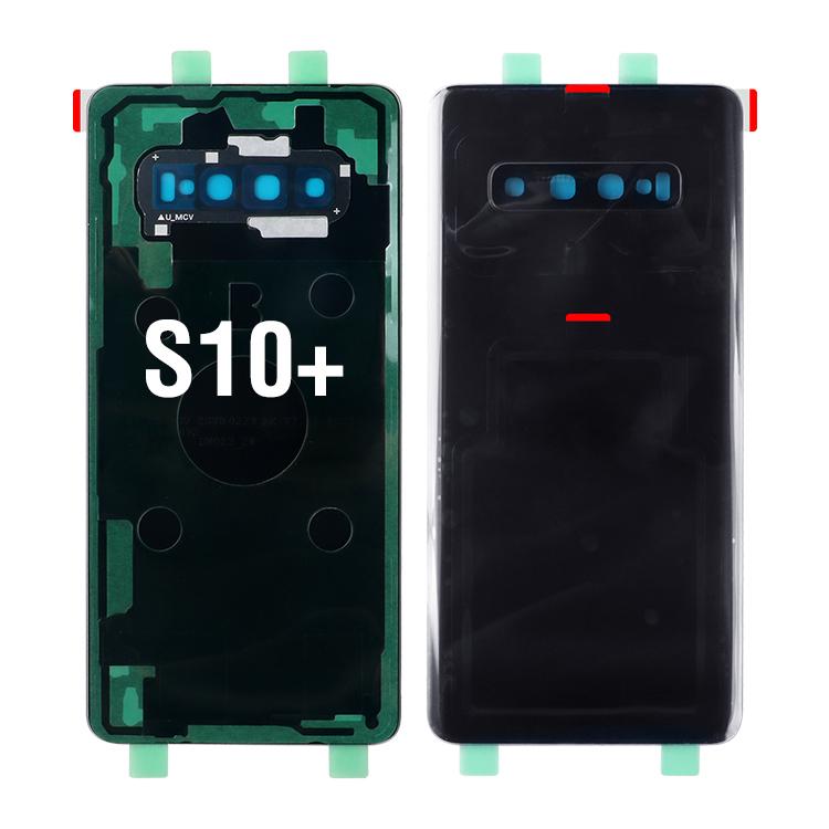 Curved Bar Design Plastic Back Cover for Samsung S10 Plus S10+ Camera Lens & Tape Phone Housing Replacement