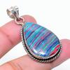 Natural Rainbow Calsilica Gemstone 925 Sterling Silver Pendant 1.81" AP-15338