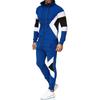 Men's Fashion Leisure Color Patchwork Sports Fitness Hoodies Pants Suit