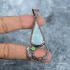 Larimar Gemstone Copper Boho Electroformed Handcrafted Handmade Pendant Jewelry VP-10