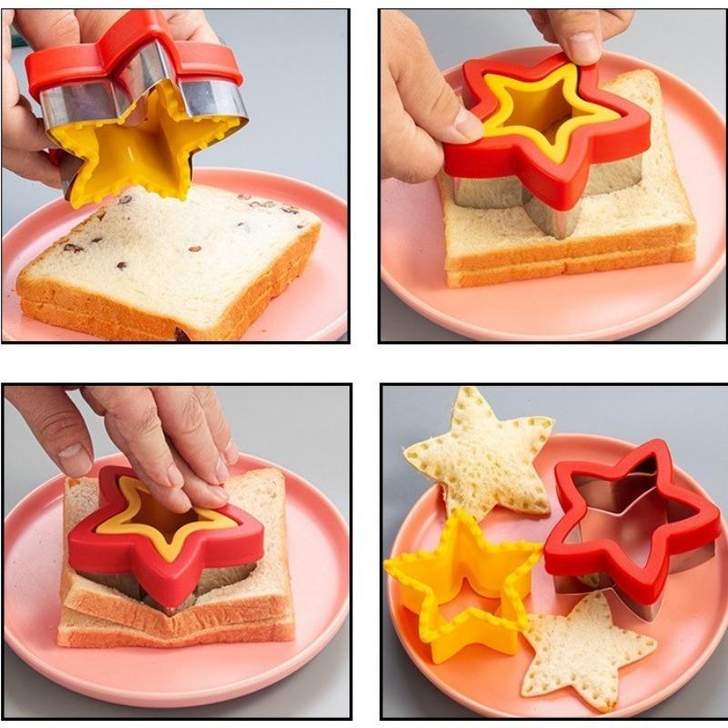 Sandwich and Cookie Cutter Set for Kids Fun Shape Bread Crust Removers Heart Dinosaur Star and More for Snacks and Baking Tools