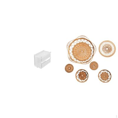 Modern Acrylic Toilet Paper Storage Box And Rattan Woven Wall Hanging Decorative Towel
