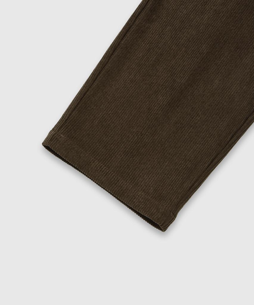 LEMAIN SECOND Single-Pleat Wide Corduroy Elastic Pants [Brown]