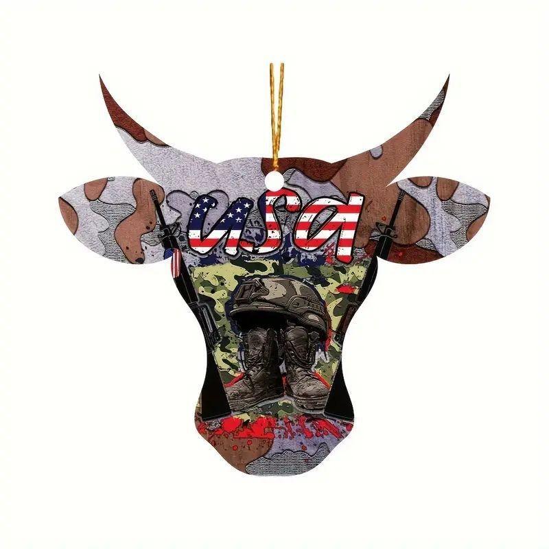 

Eyepleasing Acrylic 2d Bull Pendant For Distinctive Rearview Mirror Car Styles Decoration