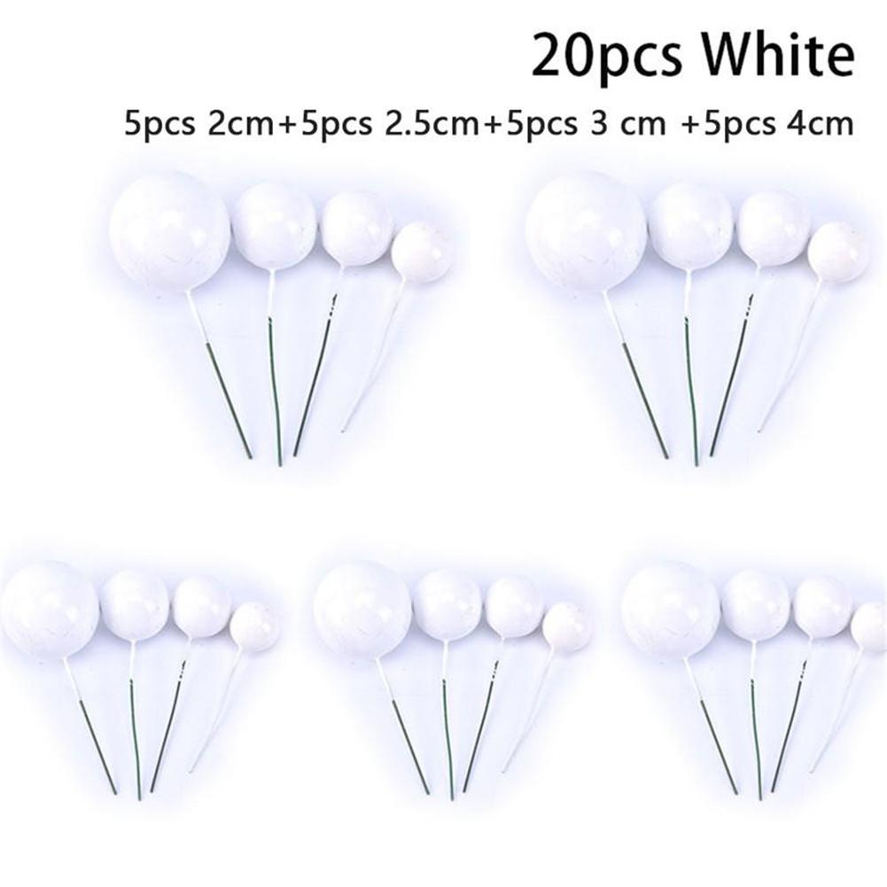 

20pcs Golden Ball Cake-Topper Birthday Party Cupcake Topper For-Cake Decor белый