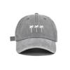 Water Washed Distressed Adjustable Dad Hat With Embroidered Palm Trees Casual Unisex Cotton Cap