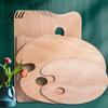 Art Studio Equipment Wooden Paint Palette, Square Oval Shaped Artist Painting Tray with Premium Mixing Palette Thumb Hole for Acrylic Watercolor