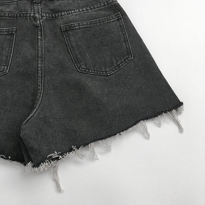 Pants Classic and Minimalist Fashion Versatile Women's Summer Broken Wide-legged Pants A Word Loose Burlap Shorts Female Denim Shorts Individuality