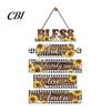 Solid Wood Bless Sign Wooden Kitchen Wall Decor, 5 Panel Food Family Love Plaque with Rope Hanging Sign, Farmhouse Art for Dining Room Living Pastoral