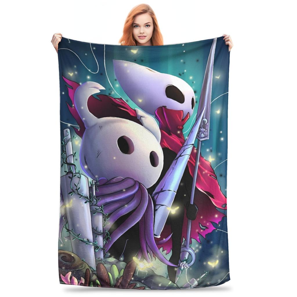 Hollow Knight Fashion Digital Printed Blanket Warm Soft Plush Throw Blanket For Students Living Room Flannel Bedspread Bed Cover