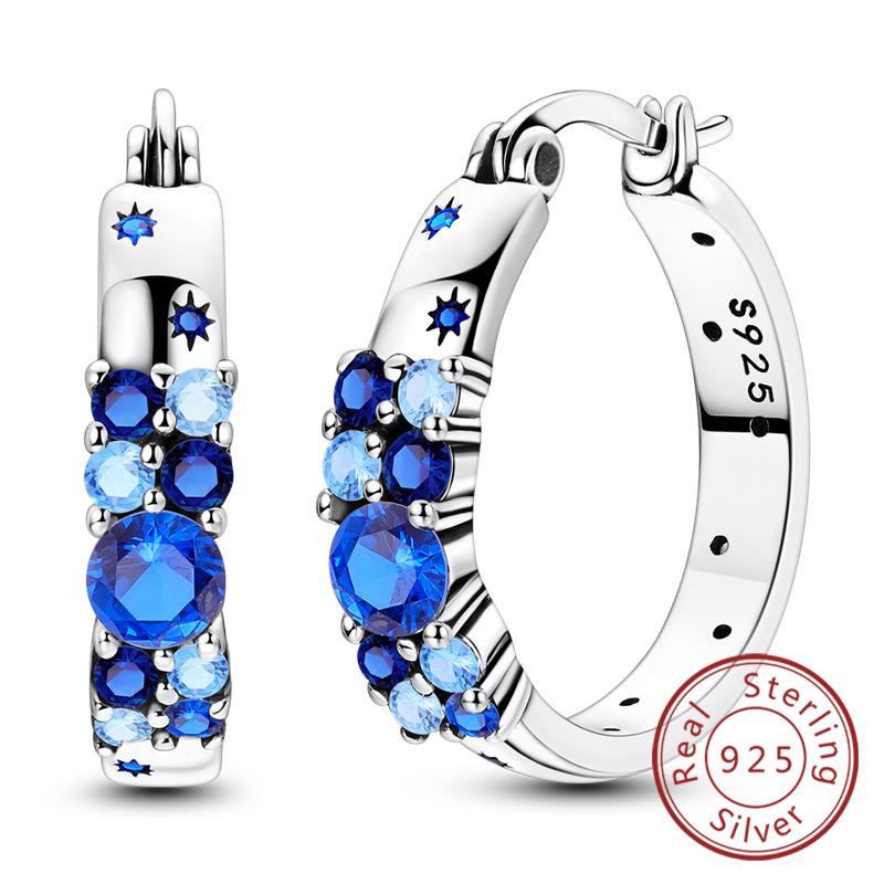New 925 Silver Hoops Earrings Colorful Flower Butterfly Bee Drop Earring For Women Birthday Party Fashion Jewelry Gifts