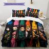 Demon Slayer Pattern Bedding Quilt Set  Home Decoration  Gift (1 * duvet cover + 2 * pillowcase  without core)