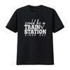 Women Casual T Shirt Could Be a Train Station Kinda Day Letter Crew Neck  Vintage Washed Homme Soft Stretched Stylish