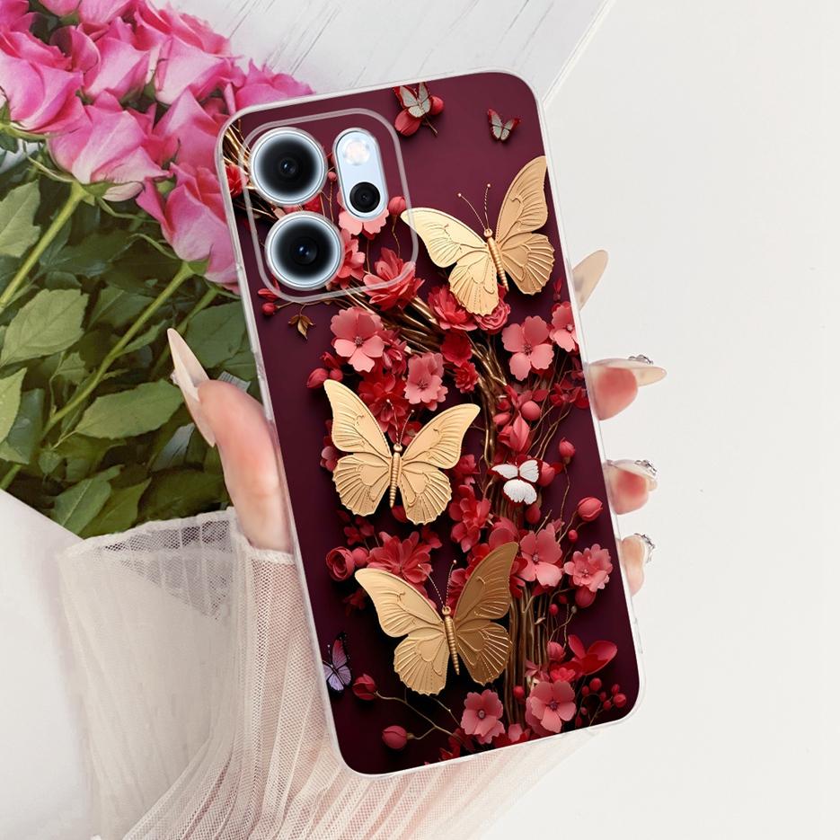 For Oppo Reno 14 Pro Case Reno14 F 5G Colorful Flowers Painted Cover Soft Slim Phone Case For Oppo Reno 14F Reno14 FS Pro Fundas
