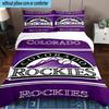 Colorado Baseball Printed 3PCS Bedding Set, Includes A Duvet Cover and Two Pillowcases for Bedroom, Suitable for All Seasons Fan Gifts