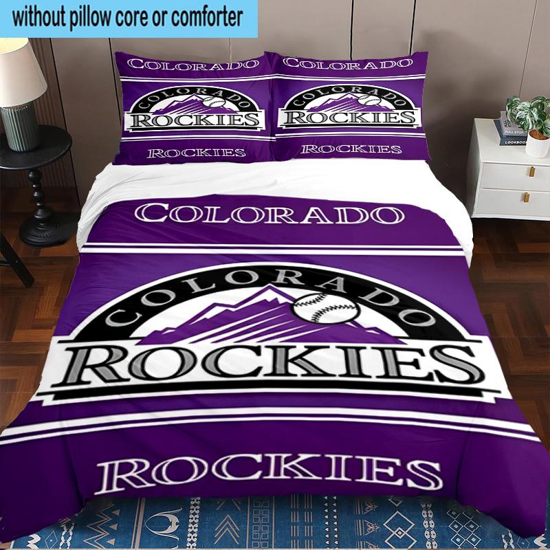 Colorado Baseball Printed 3PCS Bedding Set, Includes A Duvet Cover and Two Pillowcases for Bedroom, Suitable for All Seasons Fan Gifts