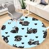 1pc Rabbit Pattern Office Round Rug, Carpet for Office, Gaming, Lightweight Round Floor Mat yy260208048