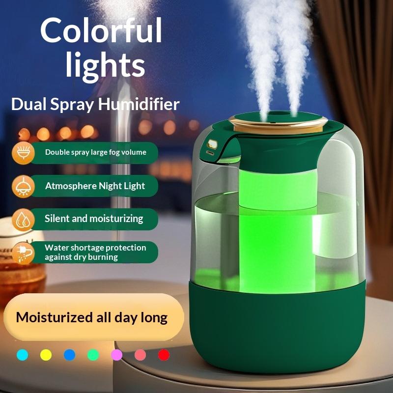 Large Capacity Humidifier Ultra Quiet Humidifier Top Fill Design with UV Light Filter Adjustable MistColor Changing Humidifier