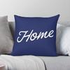 Home Script Blue Square Pillowcase Polyester Linen Velvet Pattern Zip Decorative Throw Pillow Case Sofa Seater Cushion Cover